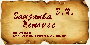Damjanka Mimović vizit kartica